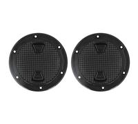 KIMISS 2 Piezas Tapa de Escotilla Redonda para Barco, Cubierta de Inspección Redonda Negra ABS 4 Pulgadas con Superficie Antideslizante y Sello de Goma for Acceso Marino y Yate