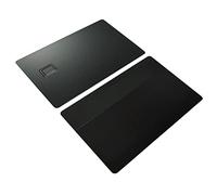 KIMISS 2 Tarjetas de Visita de Metal, Latón Negro Mate en Blanco, Accesorios de Escritorio para Bricolaje, Organizadores de Espacio de Trabajo con Ranura para Chip 4442, Crédito Magnético y Raya