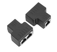KIMISS 2 Uds Cable Ethernet, 2 Salidas RJ45 Interfaz Hembra Adaptador de Teléfono de Labios Rojos 1 en Pared Conector LAN Extensor Divisor para Internet WireBlack