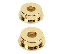 KIMISS 2 Uds TL Cubierta de Conector de Guitarra Eléctrica Placa de Electrozócalo de Metal Redonda con Tornillos de Montaje para Reparación de Guitarra, Diseño para Conectores Laterales (GOLD)