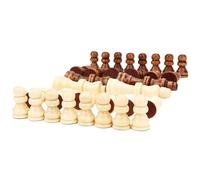 KIMISS 32pcs Juego de Juegos de Ajedrez de Madera de Madera: Piezas Resistentes No Tóxicas para la Diversión Familiar y el Crecimiento Intelectual