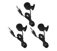 KIMISS 3PCS 04A Mini Teléfono Compacto con Cable con Clamp/Holder de 3,5 Mm para Enseñanza, Conferencias y Promociones - Micrófono de Solapa de Alta Sensibilidad con Tapón de Rosca Universal