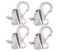 KIMISS 4 Clips de Liberación Rápida para Parachoques de Barcos, de Acero Inoxidable, Ajustable, Gancho Deslizante para Cuerdas de 3/8-5/8 Pulgadas, Líneas de Guardabarros Marinos, (Silver)