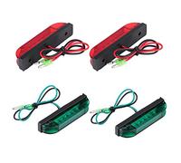 KIMISS 4 Luces de navegación LED Rojas y Verdes para Barcos y Yates, Barra de Tira Impermeable, señal Luminosa Marina, Bombillas para emba ciones