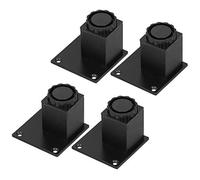 KIMISS 4 Patas de Muebles Cuadradas de Aleación de Aluminio de Altura Ajustable para sofá, Gabinete y Más - Soporte para Muebles del Hogar (Base de Armario Cuadrada 60mm-Negro)