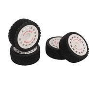 KIMISS 4 PCS RC Car NIEMAS DE COMPLEZA COMENTA HIGA Resistencia Fuerte Amortiguación 1/10 RC en Neumáticos DE Carretera para Neumáticos Vehicle (White)