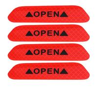 KIMISS 4 Piezas de Calcomanías Reflectantes Autoadhesivas para Puertas de Coche, Señal de Seguridad Nocturna, Rojo, Alta Visibilidad