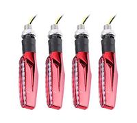 KIMISS 4Pcs Moto Señal de Universal 9 LED Luz indicadora Luz intermitente Luz ámbar(rojo)