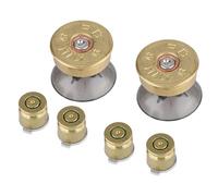 KIMISS 6 Piezas Bullet Buttons & Thumbstick Mod Kit Metal Dorado Aleación de Aluminio Bullet Joystick Thumbstick para Controlador PS4