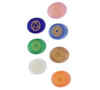 KIMISS 7 PPC Grabadas con Piedras de Palma de Chakra para Curación Espiritual, Meditación y Reiki - Piedras de Chakra de Agadas de Cristal para el Equilibrio y Energía Positiva