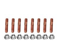 KIMISS 8 Uds M8 1,25 Kit de Espárragos Turbo Roscados 8mm Resistente a Alta Presión Colector de Escape Espárrago Tuerca Hardware Aleación de Metal