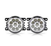 KIMISS 9 Lámpara antiniebla LED para coche, luz antiniebla delantera redonda para coche DRL Faros diurnos(Blanco)