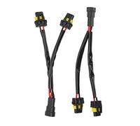 KIMISS 9005 9006 Arnés Adaptador Macho a Hembra de Cable Divisor de 2 Vías para Faros Delanteros