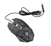 KIMISS A70 - Ratón profesional con cable para juegos, 6 botones, ergonómico, LED, USB, óptico, universal, con botón de luz de respiración colorida, DPI 800, 2000 PC, color negro, para computadora
