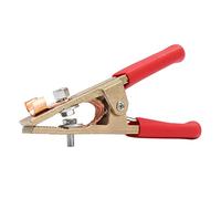 KIMISS Abrazadera de Toma de Tierra para Soldadura de 300 A, Clamp/Holder de Toma de Tierra para Soldadura por y Gas de Alta Corriente, Construcción de Latón Resistente (cubierta roja)