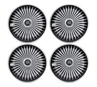 KIMISS ABS Elegante Cubierta de Llanta de Rueda de Repuesto para Escort Reemplazo para Escort AX Juego de 4 Tapacubos 14 Pulgadas R14 Negro (Plata Negro)