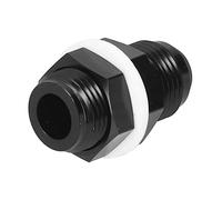 KIMISS Accesorio de Mamparo de Celda de de Aluminio Recto 10AN a 10AN con 2 Arandelas - Construcción 6061-T6 para Mayor Resistencia y Resistencia a la Corrosión