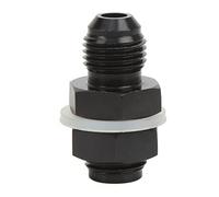 KIMISS Accesorio de Mamparo para Celda de con Arandela de PTFE - Conector de Aleación de Aluminio 6061-T6 Anodizado Negro para Aplicaciones de Fluidos, Presión Máxima 4000 Psi (AN6)