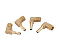 KIMISS Accesorios de Púas para Manguera de Latón NPT de 1/4" - Conector de Codo de 90 Grados para Línea de Aire, Agua y - Construcción de Latón Duradero para Conexiones sin Costuras (2 puntos-6)