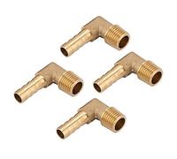KIMISS Accesorios de Púas para Manguera de Latón NPT de 1/4" - Conector de Codo de 90 Grados para Línea de Aire, Agua y - Construcción de Latón Duradero para Conexiones sin Costuras (2 puntos-8)
