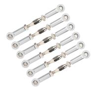 KIMISS Accesorios de Varillaje de Tensor de Coche RC para Modelos de Coche RC - 6 Varillas de Empuje Ajustables de Aleación de Aluminio - Piezas de Mejora (Silver)