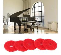 KIMISS Accesorios para Herramientas de Afinación de Piano, 90 Uds. Juntas de Anillo de Lana Suave Roja, Perforaciones Reguladoras de Riel Frontal de Fieltro de Piano de 1mm de Espesor