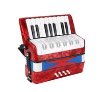 KIMISS Acordeón bajo de 17 Teclas y 8 para Principiantes, Instrumento Musical Portátil para Niños, Fácil de Aprender, Ideal para Educación Musical (rojo)
