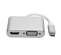 KIMISS Adaptador 4K VGA DVI USB C Hub - Tipo C a/VGA Dock Pro, Pro, XPS - Converter de Video Multi Display (Silver)