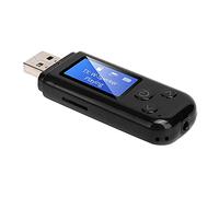 KIMISS Adaptador 5.0 con Pantalla LCD, Receptor y Transmisor de Audio, AUX de 3,5 Mm, Pantalla de Estado en Tiempo Real, Control de Música y Batería Incorporada (Black)