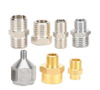 KIMISS Adaptador de Aerógrafo: Kit de Conversión Profesional de 7 Piezas con Conectores BSP de 1/8 y 1/4 Pulgadas para Sistemas de Manguera de Aerógrafo