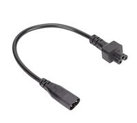 KIMISS Adaptador de Cable de Alimentación IEC320 C8 a C5 - Cable Macho a Hembra de 30 Cm para Adaptadores de Corriente para Portátiles | 2,5 A/250 V | Compatible con Impresoras, Monitores y Más