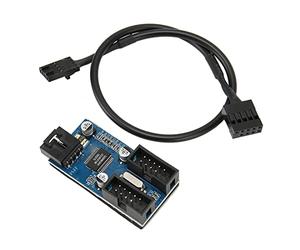 KIMISS Adaptador de Concentrador Divisor de Cabezal USB 2.0 de 9 Pines para Placa Base: Expansión de 1 a 2 para una Fuente de Alimentación Estable, Plug and Play para una Conectividad Eficiente del