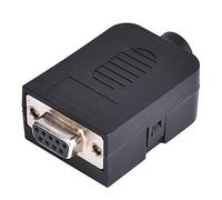 KIMISS Adaptador de Conector Serie a Terminal Hembra, Tipo Tornillo DB9 de 9 Pines, con Carcasa, Alto Rendimiento, 2 uds.