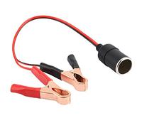 KIMISS Adaptador de Encendedor para Coche a Pinzas de batería, Enchufe Hembra para vehículos, Cable con Clips de cocodrilo, conexión Directa a 12V