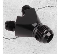 KIMISS Adaptador de Montaje de Bloque en Y con Conector Abocardado Macho AN10 a AN6, Adaptador en Y de Aleación de Aluminio Negro para Aplicaciones de Líquido Gas, Liviano con Alto Flujo