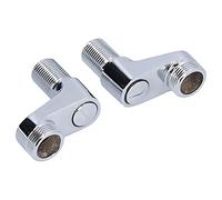 KIMISS Adaptador Mezclador de Ducha y Brazo Oscilante para G1/2 a G3/4, Conector de Grifo de Ducha Ajustable para Tubería de Agua Fría y Caliente de Baño, Latón Cromado Acero Inoxidable