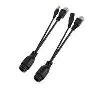 KIMISS Adaptador PoE de 12 V, Alimentación a Través de Ethernet Cable PoE Pasivo Productos de Red Inyector Divisor Impermeable para Cámara de Vigilancia Negro (Black)