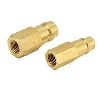 KIMISS Adaptador R134A para Aire Acondicionado, 2 Piezas, Conector SAE 1/4 de Alta presión, Accesorio para Sistemas de refrigeración