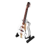 KIMISS Adorno Coleccionable de Guitarra en Miniatura para Decoración de la Oficina en el Hogar - Modelo de Guitarra Mini Exquisito Instrumento Musical Blanco - Accesorios para Casa de Muñecas