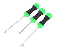 KIMISS Aguja de Cebo de Pesca, 3 Piezas de Acero Inoxidable, Terminal de Empalme de Carpa, Juego de Accesorios de Aparejos, Herramienta de 3 Piezas, Gancho de Cebo, Plataforma de Perforación, Punto