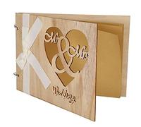 KIMISS Álbum de Libros de Invitados de Boda de Madera Hechos a mano: Cuaderno de Invitado Grabado Personalizado para Bodas Memorables, Aniversarios y Eventos Especiales (Estilo 2 (especificación del