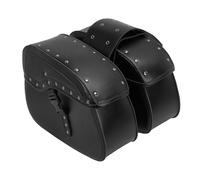 KIMISS Alforjas de Motocicleta Bolsa Lateral de Cuero de PU para Motocicleta 30L Soporte de Asiento Impermeable con Correa Ajustable Cierre de Solapa Apto para Viajes Diarios
