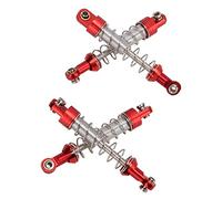 KIMISS Amortiguador de Coche RC WPL C14, C24, MN D90 - Amortiguadores de Metal con Soporte de Choque (rojo)