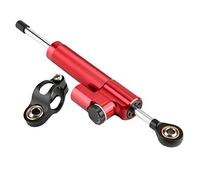 KIMISS Amortiguador de dirección para moto, universal aleación aluminio, estabilizador rojo y negro, ajustable y ligero, compatible con múltiples modelos