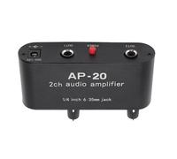 KIMISS Amplificador de Sonido de Doble Canal, 2 Accesorios Balanceados de 1,4 Pulgadas, 6,35 Mm, Ganancia, Ajuste Independiente, Preamplificador Estéreo con Entradas, Instrumentos Compatibles,