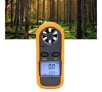 KIMISS Anemómetro Digital de Bolsillo con Pantalla LCD para Medir la Velocidad del Viento y la Temperatura - Medidor de Velocidad del Viento Portátil con Pila de Botón, Cubierta de Silicona y Cordón