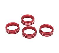 KIMISS Anillos de Perilla de Ajuste de Aleación de Aluminio para 2016-2022 - 4 Piezas Anillo de Interruptor de CA Aleación de Aluminio Elegante Reemplazo de Cubierta de Botón de Consola Central a
