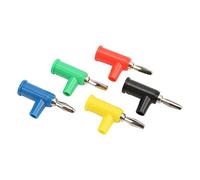KIMISS Apto para Conectores Tipo Banana Apilables sin Soldadura de 4 Mm - Rojo, Negro, Amarillo, Azul, Verde - Latón Anticorrosión para Laboratorios de Ingeniería y Pruebas - Paquete de 10
