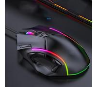 KIMISS Apto para Mouse para Juegos RGB con Cable de 12800 PPP con 12 Teclas Programables e Iluminación Colorida para una Experiencia de Juego Mejorada