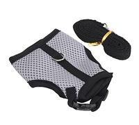 KIMISS Arnés y Correa de Malla Suave para Mascotas pequeñas: Chaleco de Tracción Ajustable para Cobayas, Conejos y Más, con Diseño Transpirable Características de Seguridad (Gray)